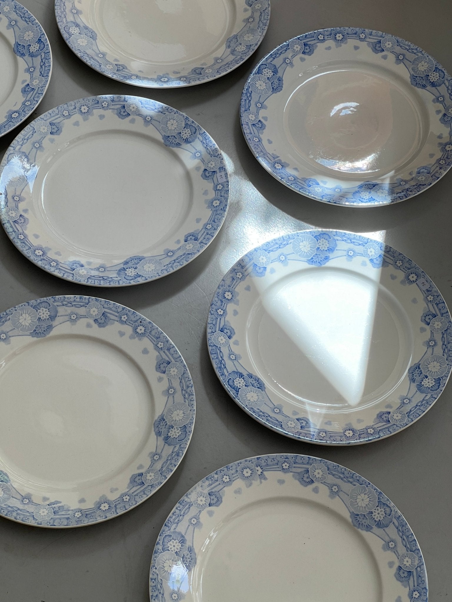 Blue floral dinner plates (7 pcs) - NEROLI