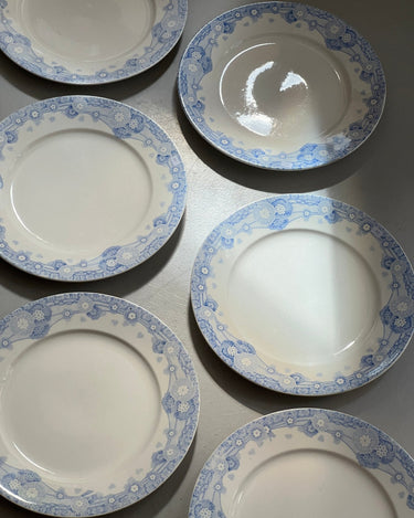 Blue floral dinner plates (7 pcs) - NEROLI