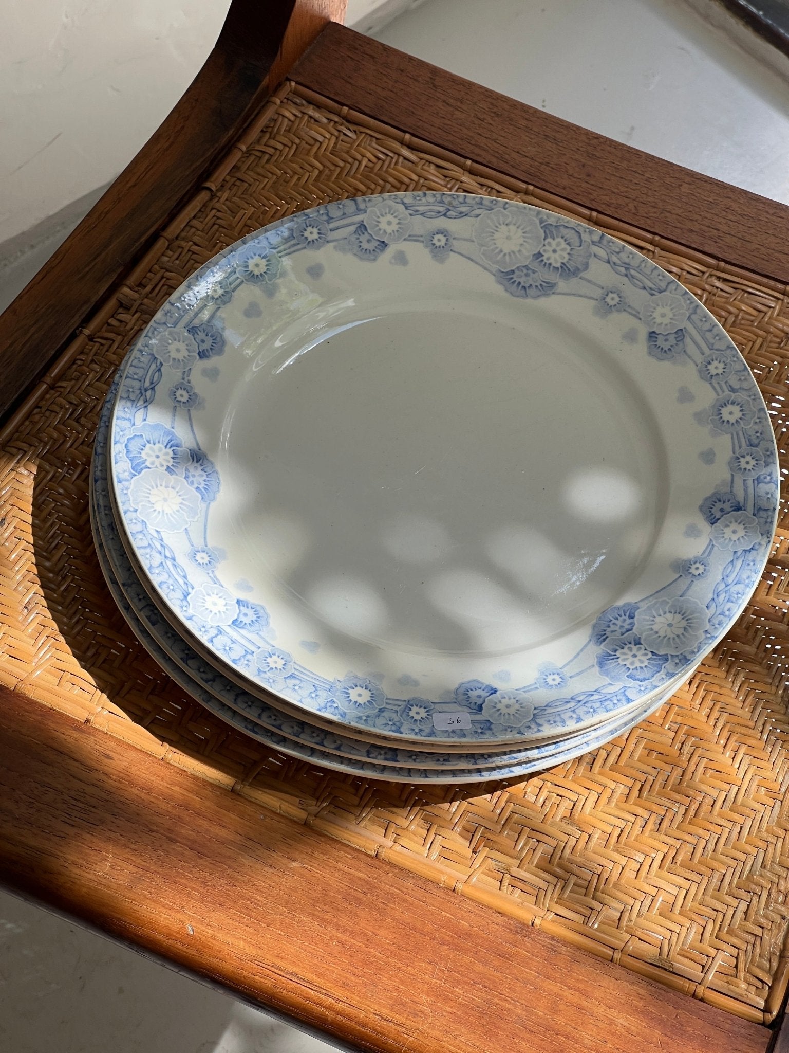 Blue floral dinner plates (7 pcs) - NEROLI