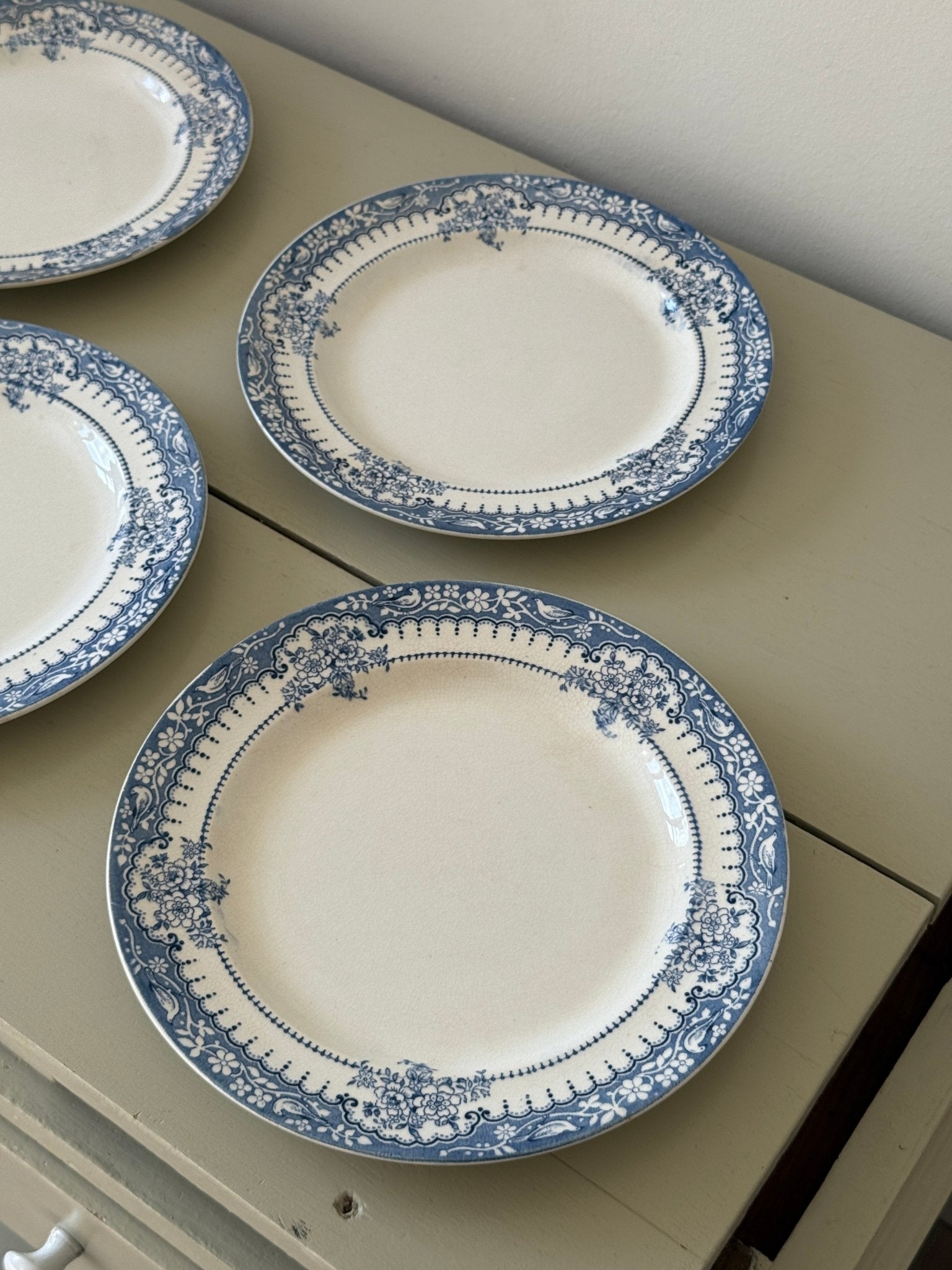 Blue floral dinner plates (8 pcs) - NEROLI