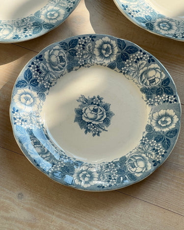 Blue floral lunch plates (6 pcs) - NEROLI