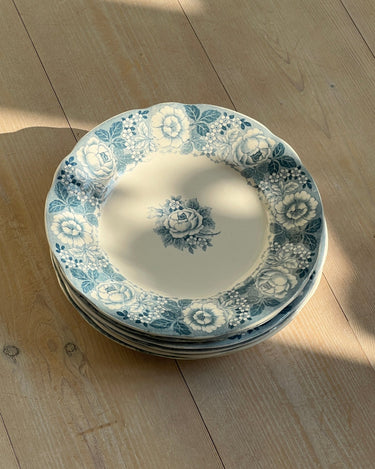 Blue floral lunch plates (6 pcs) - NEROLI