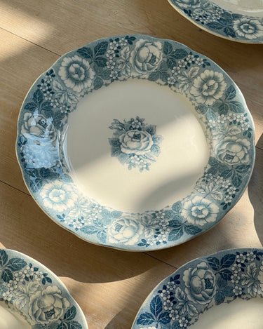 Blue floral lunch plates (6 pcs) - NEROLI