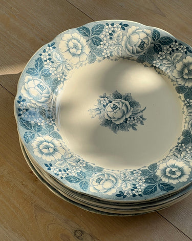 Blue floral lunch plates (6 pcs) - NEROLI