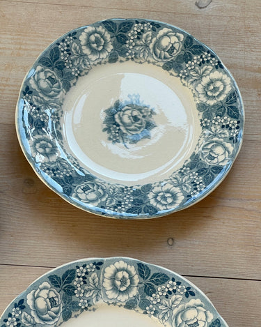 Blue floral lunch plates (6 pcs) - NEROLI