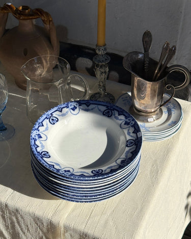 Blue floral pasta plates (10 pcs) - NEROLI