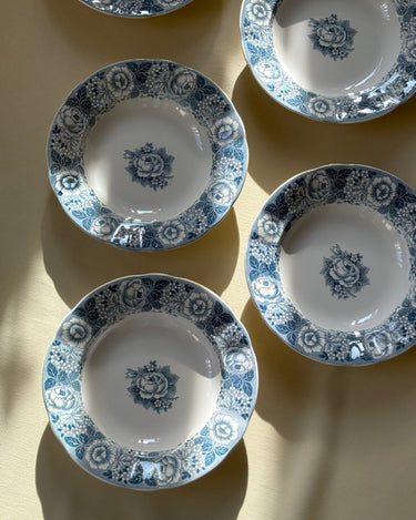 Blue floral pasta plates (12 pcs) - NEROLI