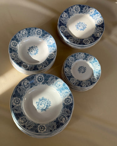 Blue floral pasta plates (12 pcs) - NEROLI