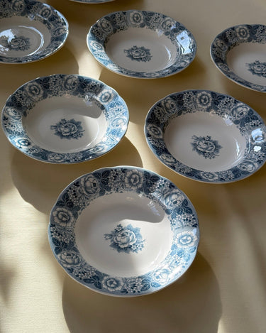 Blue floral pasta plates (12 pcs) - NEROLI