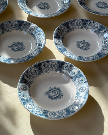 Blue floral pasta plates (12 pcs) - NEROLI