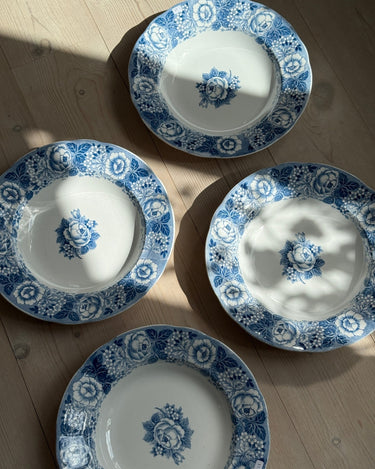 Blue floral pasta plates (4 pcs) - NEROLI