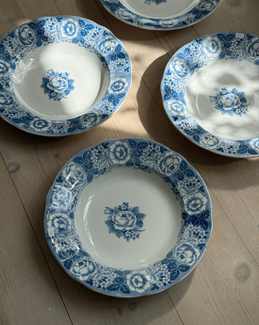 Blue floral pasta plates (4 pcs) - NEROLI