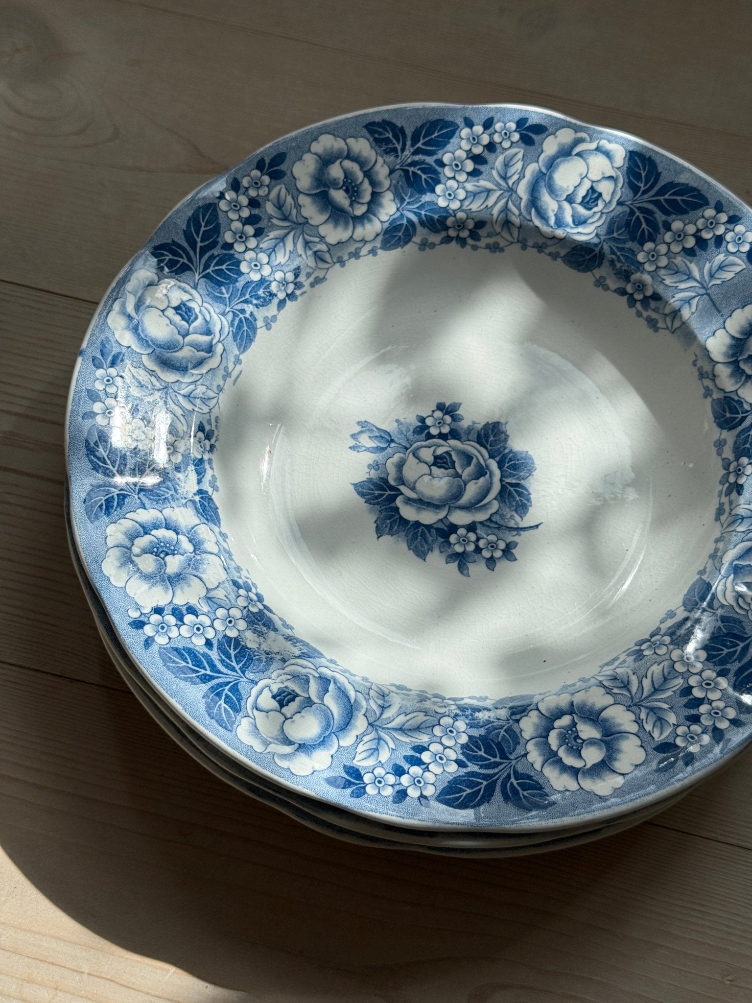 Blue floral pasta plates (4 pcs) - NEROLI