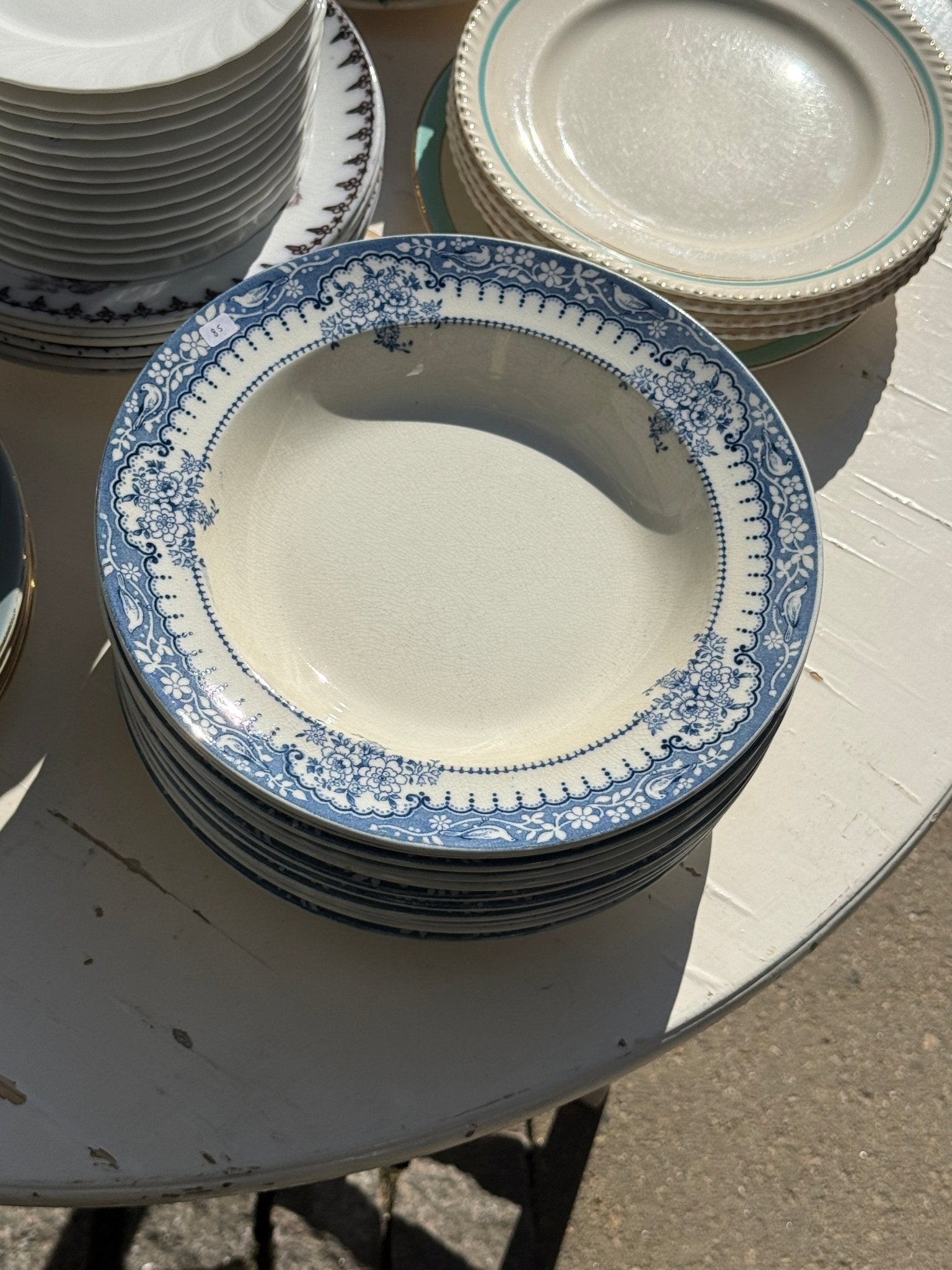Blue floral pasta plates (4 pcs) - NEROLI