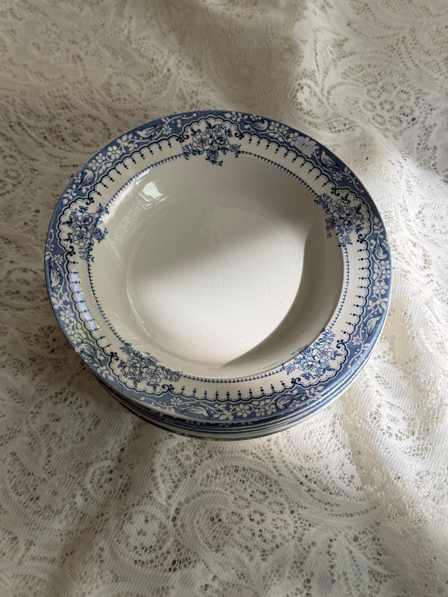Blue floral pasta plates (9 pcs) - NEROLI