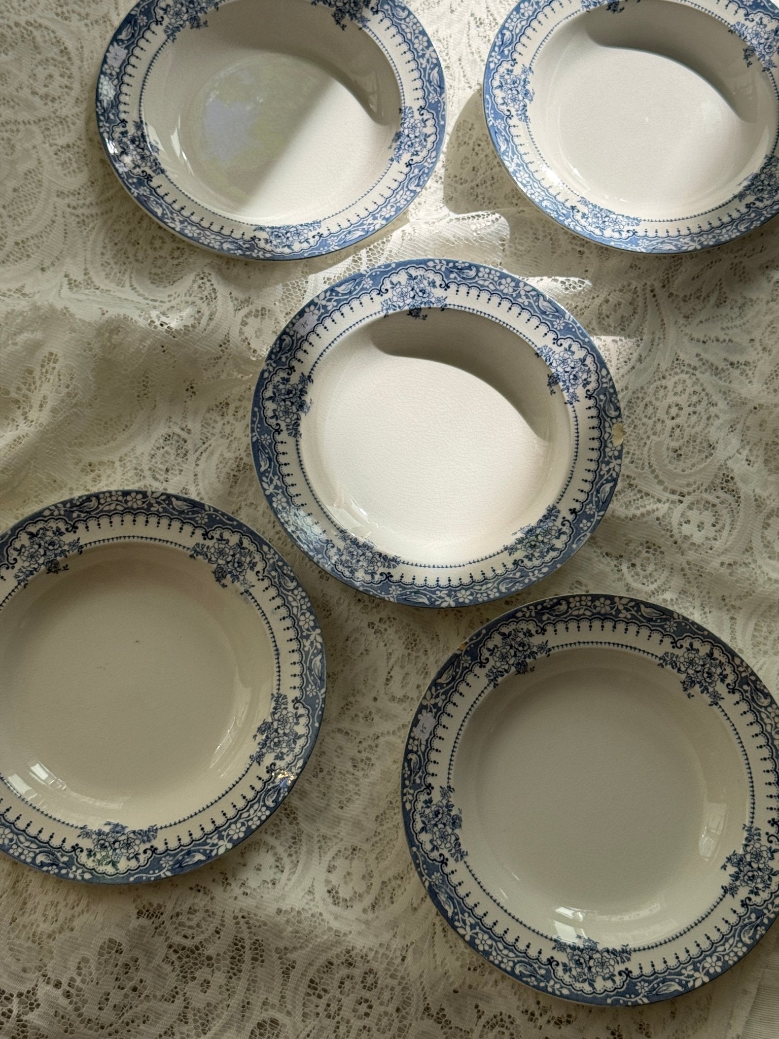 Blue floral pasta plates (9 pcs) - NEROLI