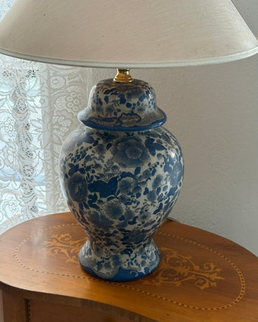 Blue floral table lamp - NEROLI