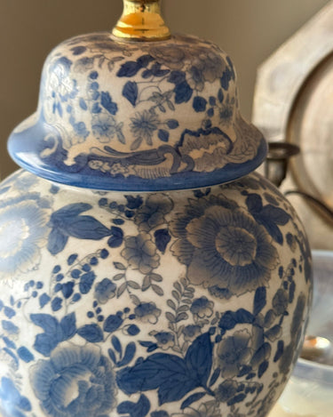 Blue floral table lamp - NEROLI