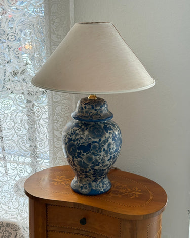 Blue floral table lamp - NEROLI