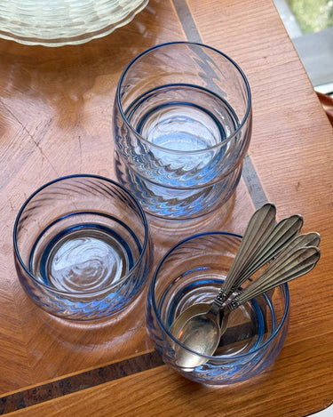 Blue glass bowls (9 pcs) - NEROLI