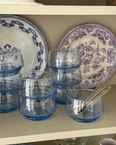 Blue glass bowls (9 pcs) - NEROLI