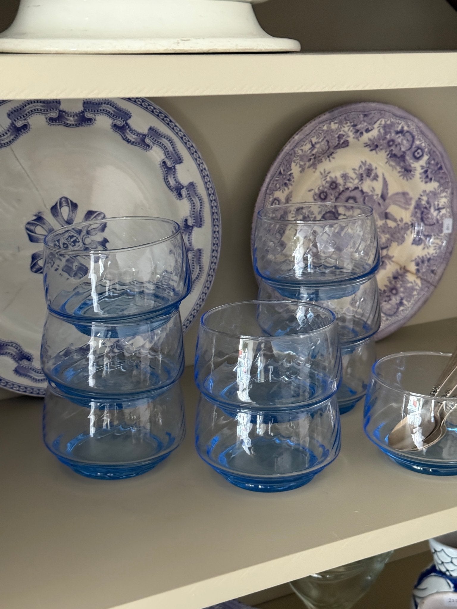 Blue glass bowls (9 pcs) - NEROLI