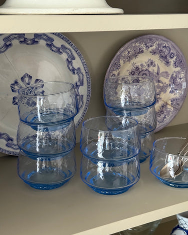 Blue glass bowls (9 pcs) - NEROLI