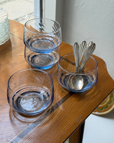 Blue glass bowls (9 pcs) - NEROLI