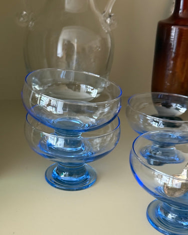 Blue glass coupes (7 pcs) - NEROLI