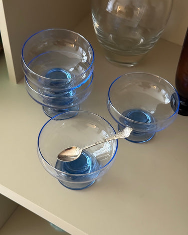 Blue glass coupes (7 pcs) - NEROLI