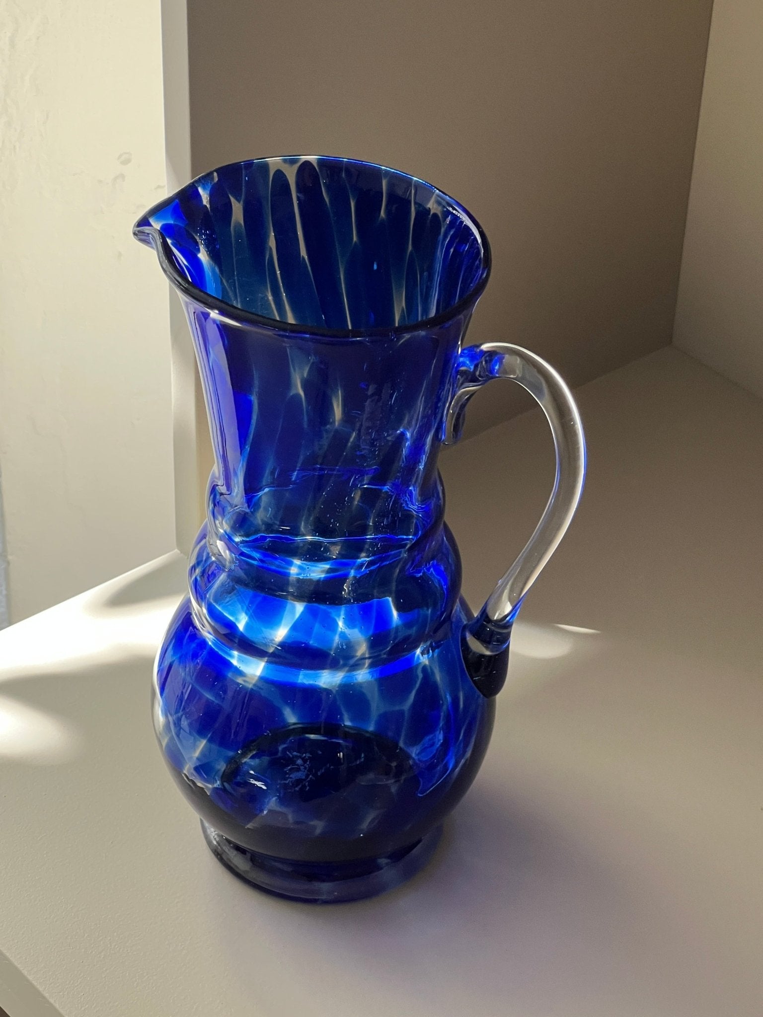 Blue glass pitcher - NEROLI