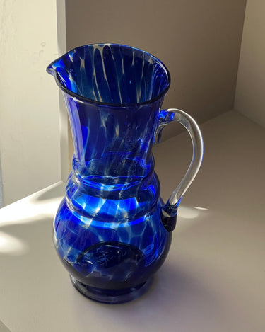 Blue glass pitcher - NEROLI