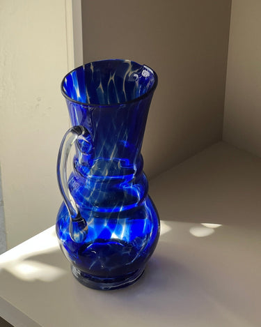 Blue glass pitcher - NEROLI