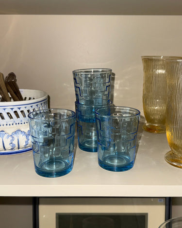 Blue glass tumblers (4 pcs) - NEROLI