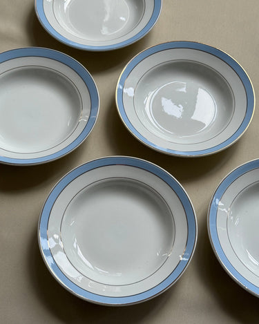 Blue rim dinner plates (5 pcs) - NEROLI