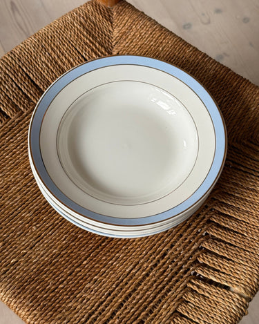 Blue rim dinner plates (5 pcs) - NEROLI