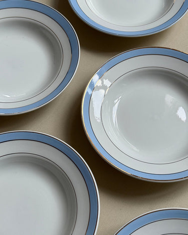 Blue rim dinner plates (5 pcs) - NEROLI