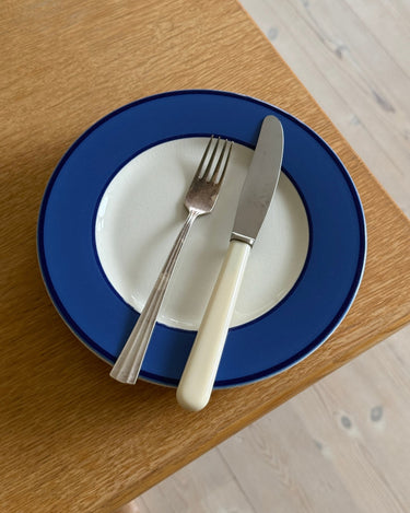 Blue rim lunch plates (4 pcs) - NEROLI
