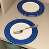 Blue rim lunch plates (4 pcs) - NEROLI