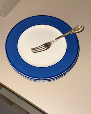 Blue rim lunch plates (4 pcs) - NEROLI