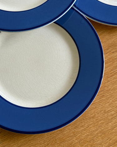 Blue rim lunch plates (4 pcs) - NEROLI