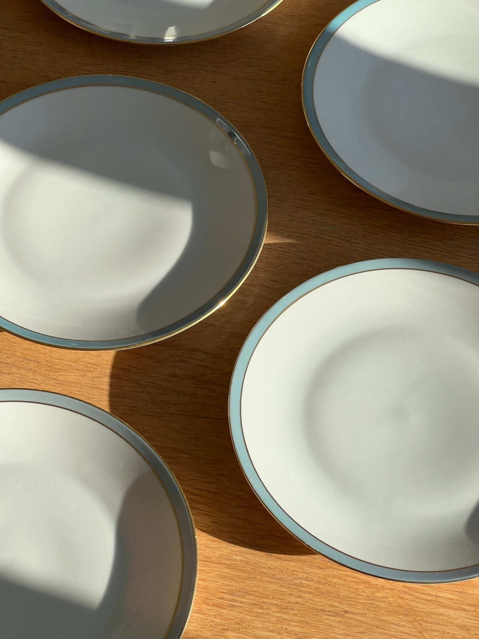 Blue rim lunch plates (8 pcs) - NEROLI