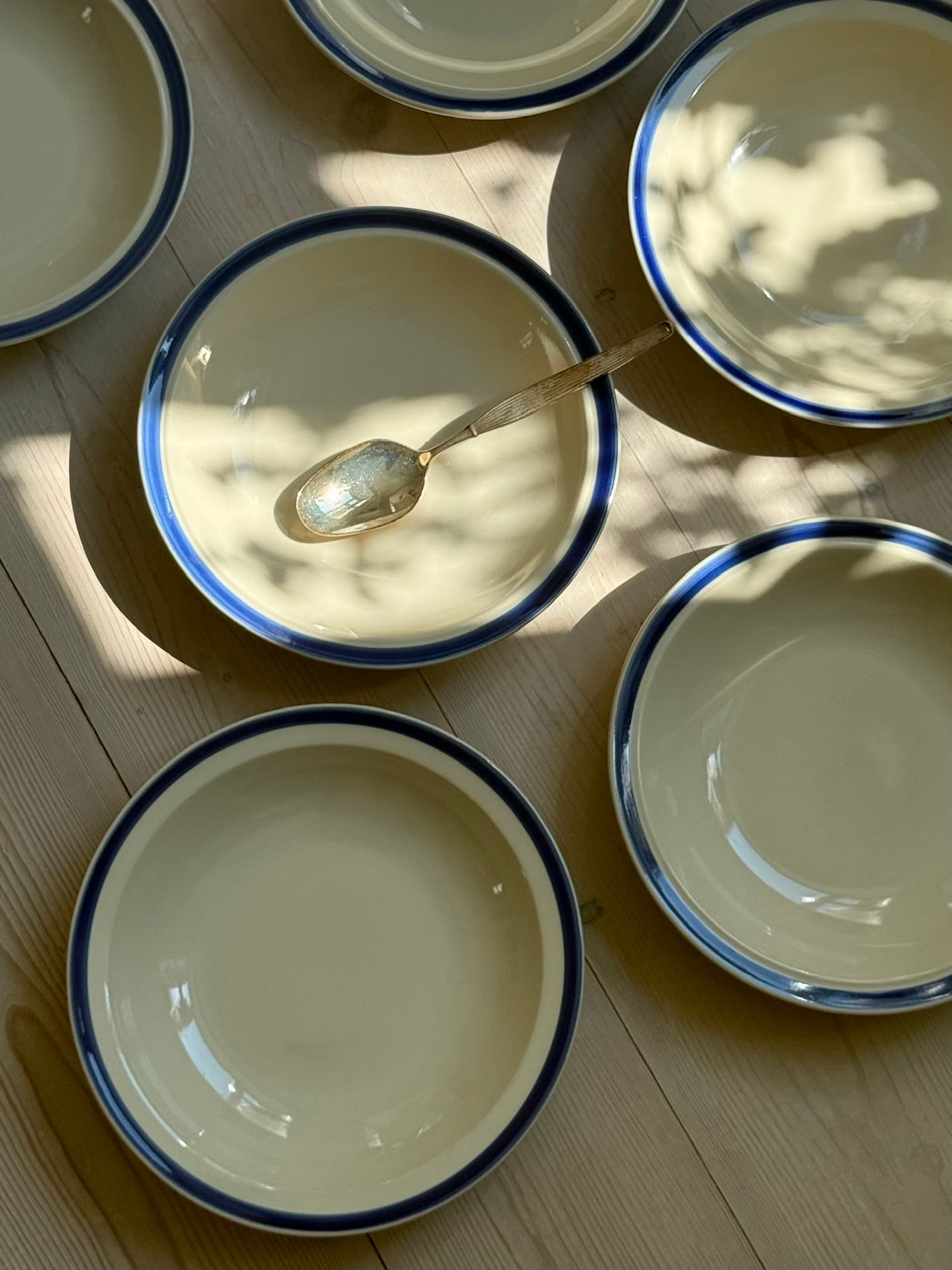 Blue rim pasta plates (6 pcs) - NEROLI