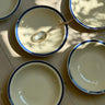 Blue rim pasta plates (6 pcs) - NEROLI