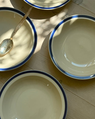 Blue rim pasta plates (6 pcs) - NEROLI