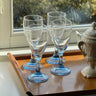 Blue stemmed wine glasses (4 pcs) - NEROLI