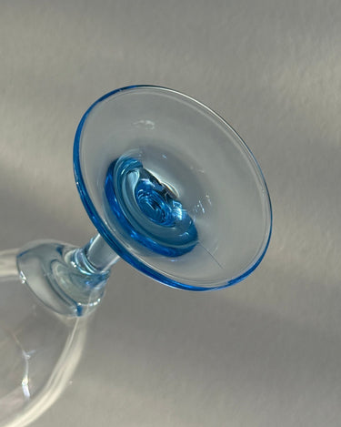 Blue stemmed wine glasses (4 pcs) - NEROLI