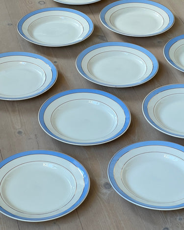 Blue stripe dinner plates (7 pcs) - NEROLI