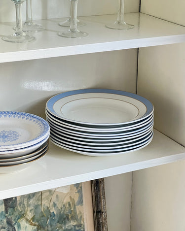 Blue stripe dinner plates (7 pcs) - NEROLI