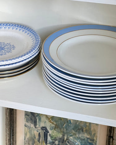 Blue stripe dinner plates (7 pcs) - NEROLI